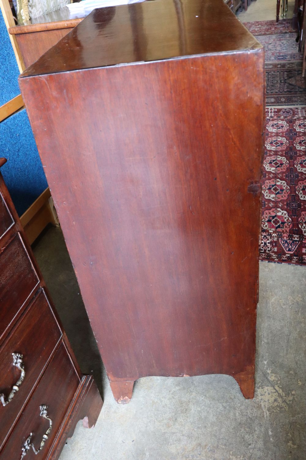 A Regency mahogany secretaire chest, width 90cm depth 44cm height 105cm